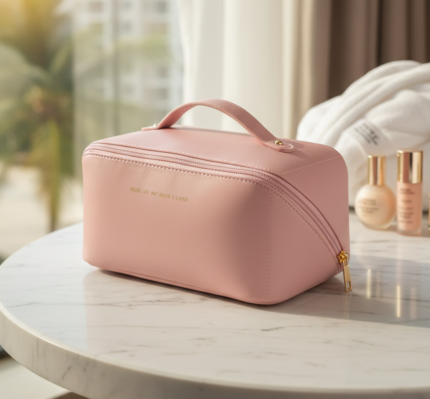 pink makeup organizer pouch